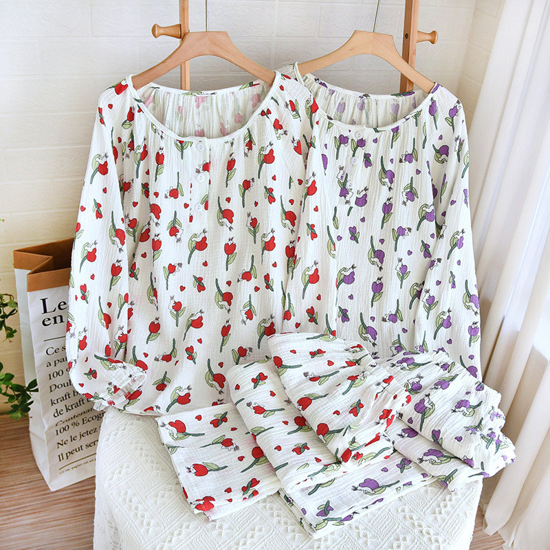 Γυναικεία πουλόβερ με στρογγυλή λαιμόκοψη Γυναικεία Λεπτή Άνετη Φαρδιά Μακρυμάνικο Παντελόνι Πιτζάμα Πλαϊνή Τσέπη Σετ Πιτζάμα