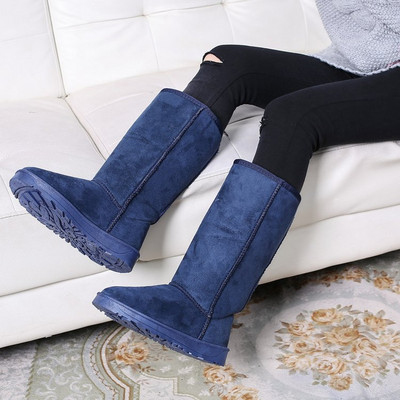 Comemore Cizme de iarnă înalte Căptușeală de iarnă Cizme negre 2022 2023 Cizme de zăpadă la modă Cizme înalte de damă Mărimea 41 Pantofi calduri calde Botas Mujer