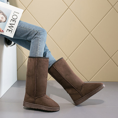 Comemore Cizme de iarnă înalte Căptușeală de iarnă Cizme negre 2022 2023 Cizme de zăpadă la modă Cizme înalte de damă Mărimea 41 Pantofi calduri calde Botas Mujer