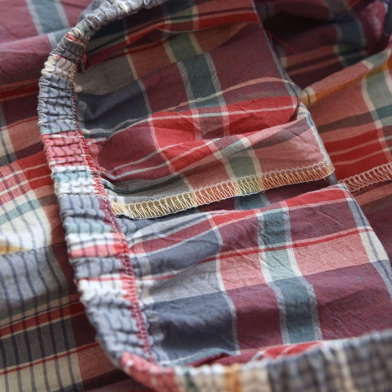 Kevade ja sügise uusim puuvillane minimalistlikus stiilis pidžaamakomplekt, puuvillane ruuduline disain naiste kodurõivad pikkade varrukatega pidžaamaülikond