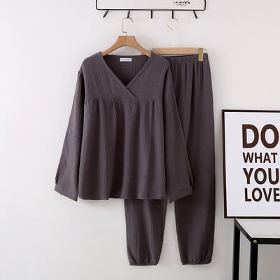 Kevadine ja sügisene naiste pidžaamad puuvillased pikkade varrukatega püksid koduriietus ülikond naiste pidžaamad magamisriided riided