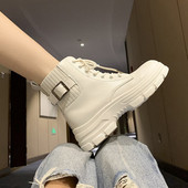 Talvesaapad Naiste tossud Naiste saapad Mood Ümmargused PU Poolsaapad 2023 Talvised Elastsed Mustad Saapad Mugavad saapad