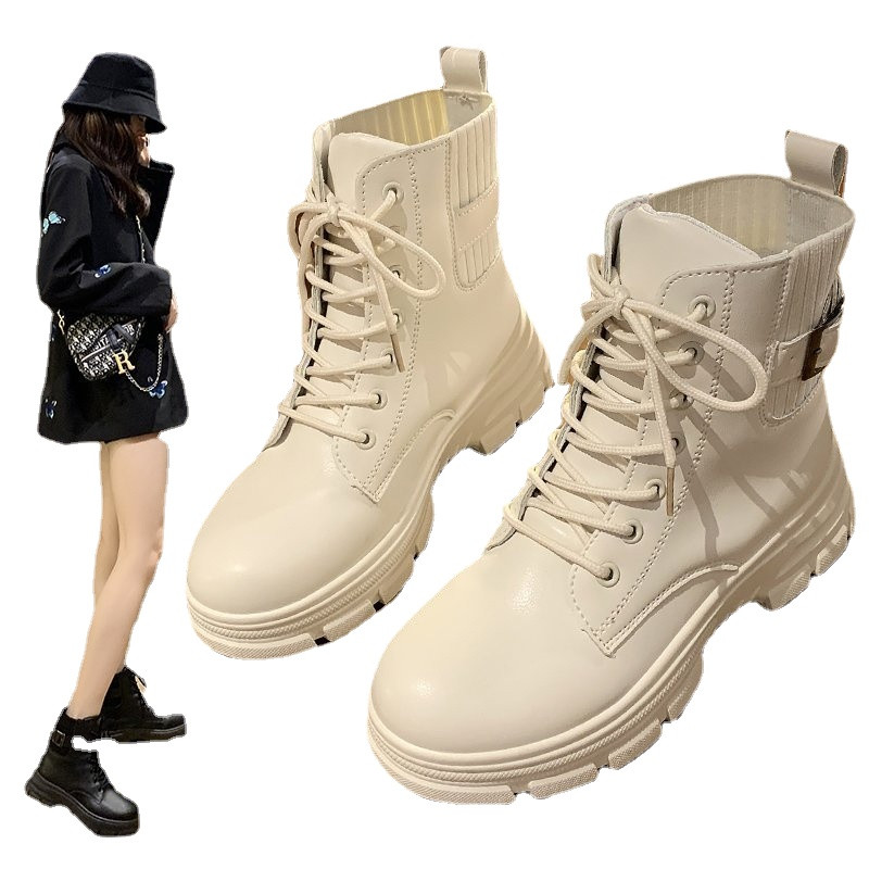 Talvesaapad Naiste tossud Naiste saapad Mood Ümmargused PU Poolsaapad 2023 Talvised Elastsed Mustad Saapad Mugavad saapad