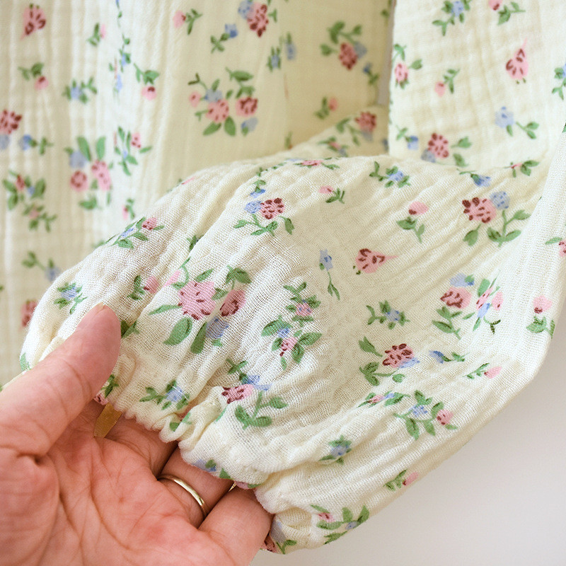 Pijamale din bumbac Bubble Pantaloni dulci cu mâneci lungi pentru femei primăvara și toamna Imbracaminte de acasă din două piese Set nou pentru femei