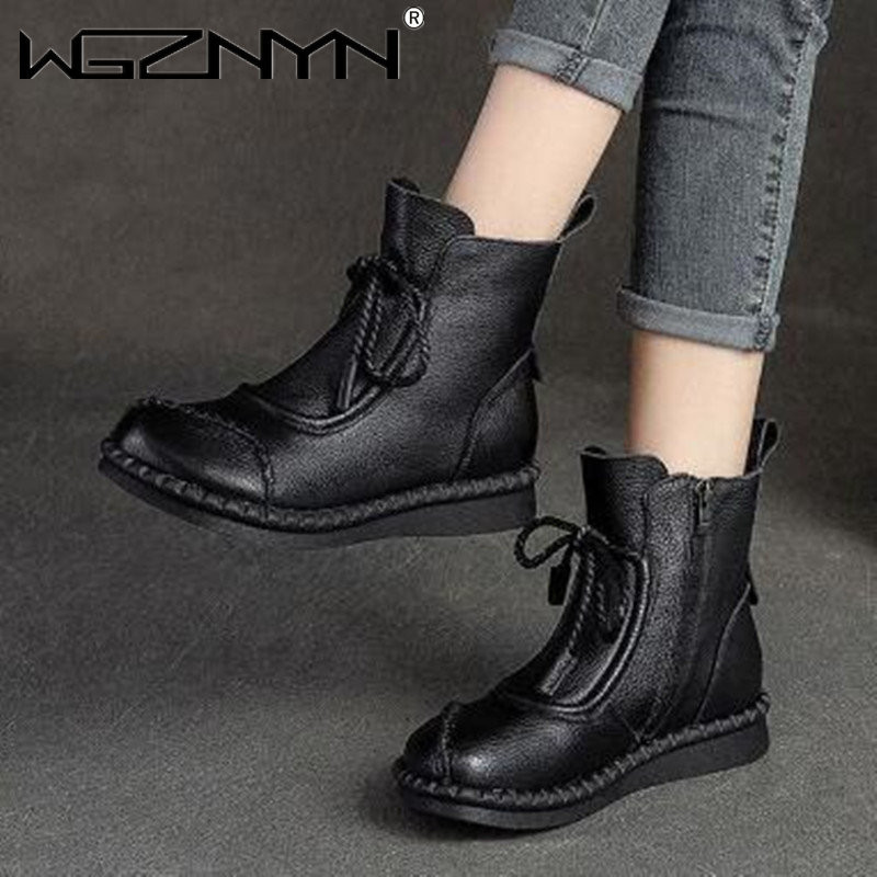 2023 toamna iarna retro cizme din pentru femei cu toc jos, cizme plate confortabile și moi, calde, pantofi din dantelă pentru femei