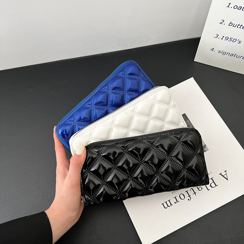 Naiste rahakott Luksuslik mood, pikk veekindel, suure mahutavusega PU mobiiltelefonikott Trend Lingge kaardikott