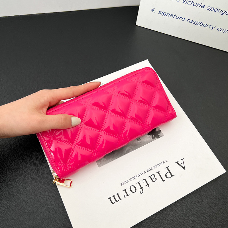 Naiste rahakott Luksuslik mood, pikk veekindel, suure mahutavusega PU mobiiltelefonikott Trend Lingge kaardikott