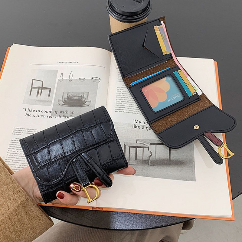 Γυναικείο πορτοφόλι 1 ΤΕΜ. Πολυτελές PU Δερμάτινο γράμμα Διακόσμηση πολλαπλών καρτών Θήκη για κοντή κάρτα Μίνι τσαντάκι νομισμάτων Πολυλειτουργικός συμπλέκτης