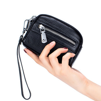  Γυναικείο μίνι πορτοφόλι με διπλό φερμουάρ Πορτοφόλι για κέρματα Χαριτωμένη μικρή τσάντα συμπλέκτη Πολυτελής ντιζάιν πολυλειτουργική θήκη για κάρτες