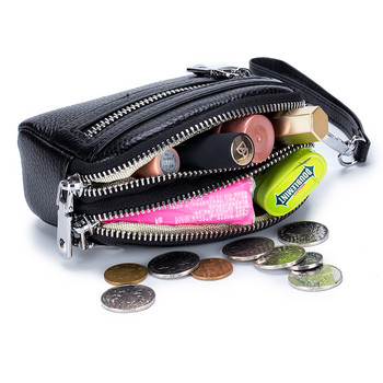  Γυναικείο μίνι πορτοφόλι με διπλό φερμουάρ Πορτοφόλι για κέρματα Χαριτωμένη μικρή τσάντα συμπλέκτη Πολυτελής ντιζάιν πολυλειτουργική θήκη για κάρτες