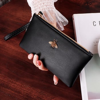 Γυναικεία πορτοφόλια Bee Clutch καλής ποιότητας Δερμάτινο φερμουάρ χονδρικής Γυναικείο μακρύ πορτοφόλι Γυναικεία λεπτή τσάντα κινητού τηλεφώνου