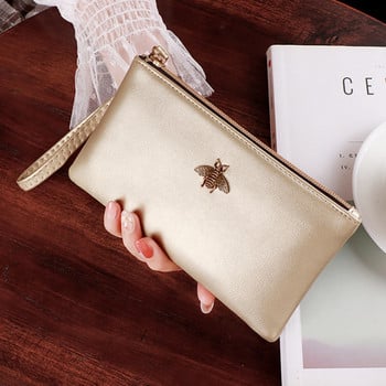 Γυναικεία πορτοφόλια Bee Clutch καλής ποιότητας Δερμάτινο φερμουάρ χονδρικής Γυναικείο μακρύ πορτοφόλι Γυναικεία λεπτή τσάντα κινητού τηλεφώνου