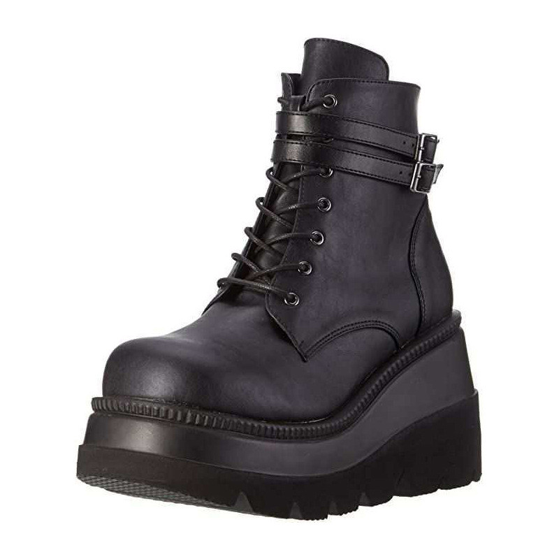 Botas Γυναικείες μοτοσικλέτες χειμερινή αγκράφα Μπότες Ankel Γυναικείες Punk Γυναικείες μπότες πλατφόρμας Wedges Ψηλοτάκουνα PU Γυναικείες μπότες Botas Mujer