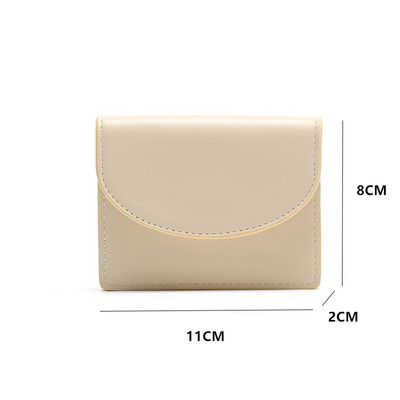 Portofele scurte pentru femei de culoare solidă, la modă pentru femei, cu fermoar din piele PU, portmonee mici, geantă pentru monede, mini clutch, suport pentru carduri pentru fete