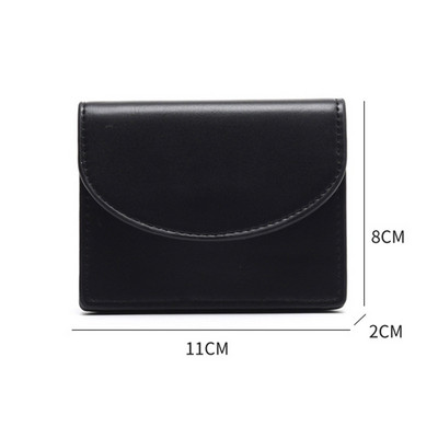Portofele scurte pentru femei de culoare solidă, la modă pentru femei, cu fermoar din piele PU, portmonee mici, geantă pentru monede, mini clutch, suport pentru carduri pentru fete