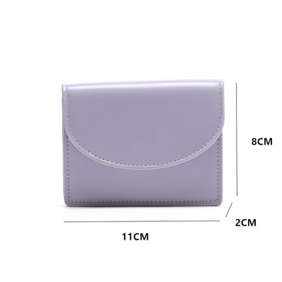 Portofele scurte pentru femei de culoare solidă, la modă pentru femei, cu fermoar din piele PU, portmonee mici, geantă pentru monede, mini clutch, suport pentru carduri pentru fete