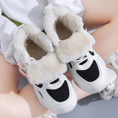 Cizme de zăpadă pentru femei Pantofi noi de iarnă Cizme pentru femei Pantofi calduri din bumbac Cizme cu platformă cu șireturi Cizme de damă pantofi de modă pentru femei