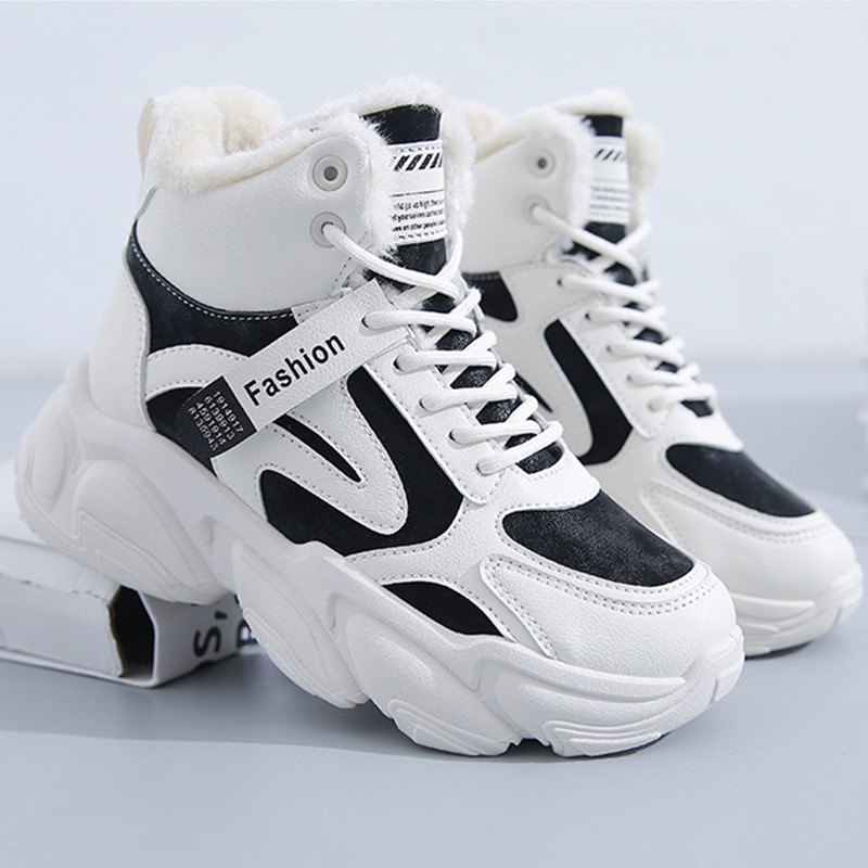 Cizme de zăpadă pentru femei Pantofi noi de iarnă Cizme pentru femei Pantofi calduri din bumbac Cizme cu platformă cu șireturi Cizme de damă pantofi de modă pentru femei