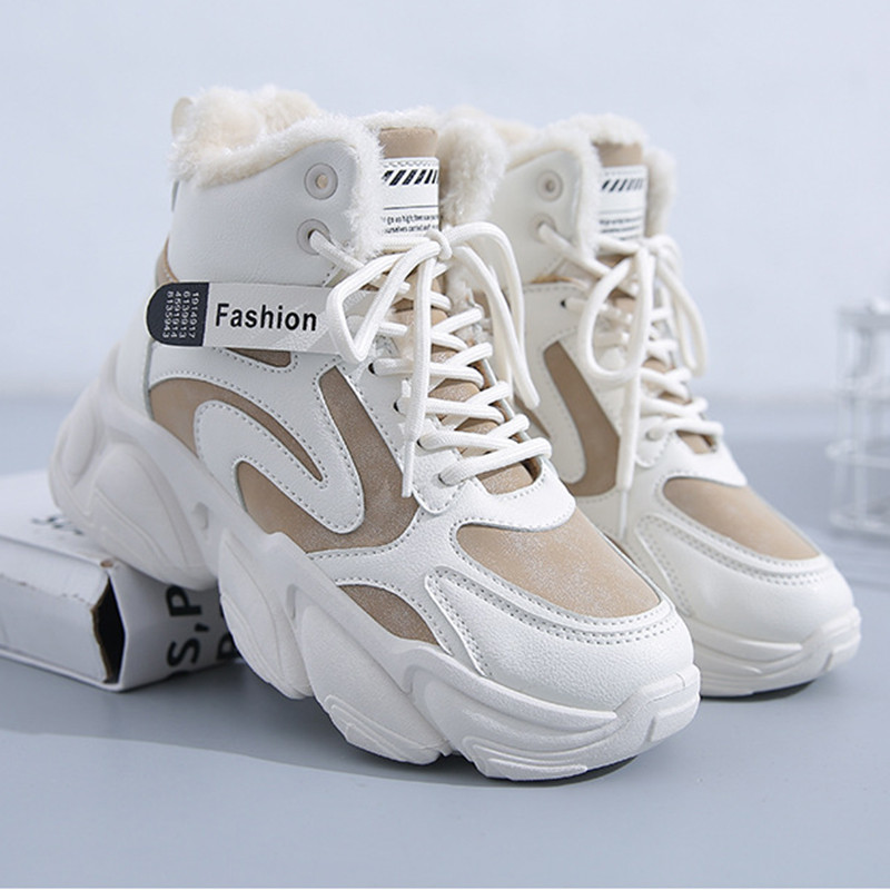 Cizme de zăpadă pentru femei Pantofi noi de iarnă Cizme pentru femei Pantofi calduri din bumbac Cizme cu platformă cu șireturi Cizme de damă pantofi de modă pentru femei