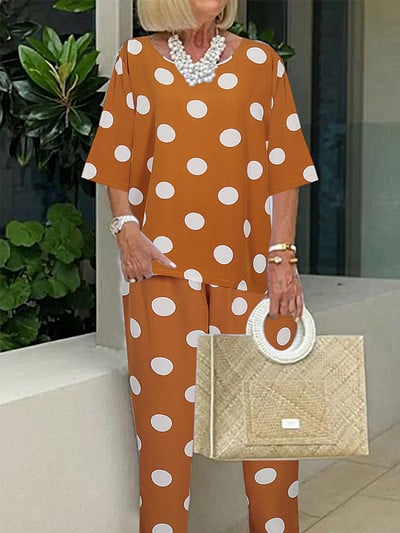 Costume de vară din bumbac și lenjerie de mărime Plus pentru femei, cu mâneci scurte, cu gâtul O, pantaloni largi, set de două piese, costum pentru femei, ocazional