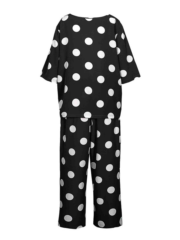 Costume de vară din bumbac și lenjerie de mărime Plus pentru femei, cu mâneci scurte, cu gâtul O, pantaloni largi, set de două piese, costum pentru femei, ocazional