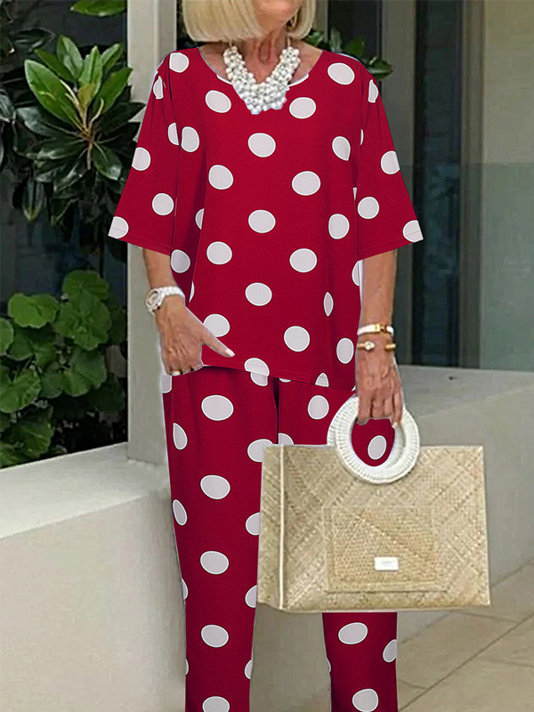 Costume de vară din bumbac și lenjerie de mărime Plus pentru femei, cu mâneci scurte, cu gâtul O, pantaloni largi, set de două piese, costum pentru femei, ocazional