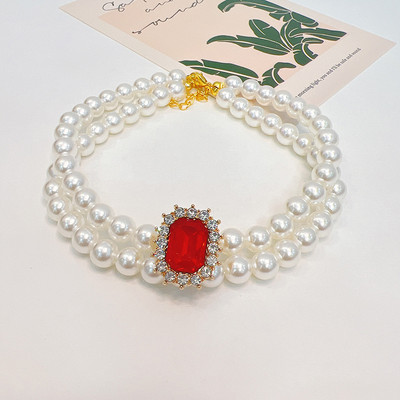 Κολιέ με μαργαριτάρια για σκύλους γάτας κολιέ Κολιέ με διαμάντι με διαμάντι κολιέ Κολιέ για κατοικίδιο κουτάβι γατάκι Κοσμήματα αξεσουάρ