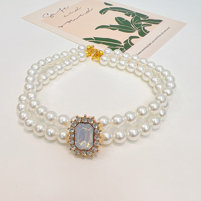 Κολιέ με μαργαριτάρια για σκύλους γάτας κολιέ Κολιέ με διαμάντι με διαμάντι κολιέ Κολιέ για κατοικίδιο κουτάβι γατάκι Κοσμήματα αξεσουάρ