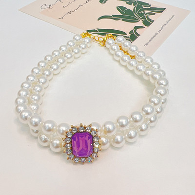 Κολιέ με μαργαριτάρια για σκύλους γάτας κολιέ Κολιέ με διαμάντι με διαμάντι κολιέ Κολιέ για κατοικίδιο κουτάβι γατάκι Κοσμήματα αξεσουάρ