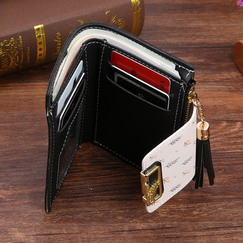 Μόδα εξαιρετικά λεπτό πορτοφόλι Φούντα κοντό πορτοφόλι για γυναίκα Μίνι γυναικείο τσαντάκι με κέρματα μικρό πορτοφόλι γυναικείο πορτοφόλι Pu δερμάτινη θήκη για κάρτες