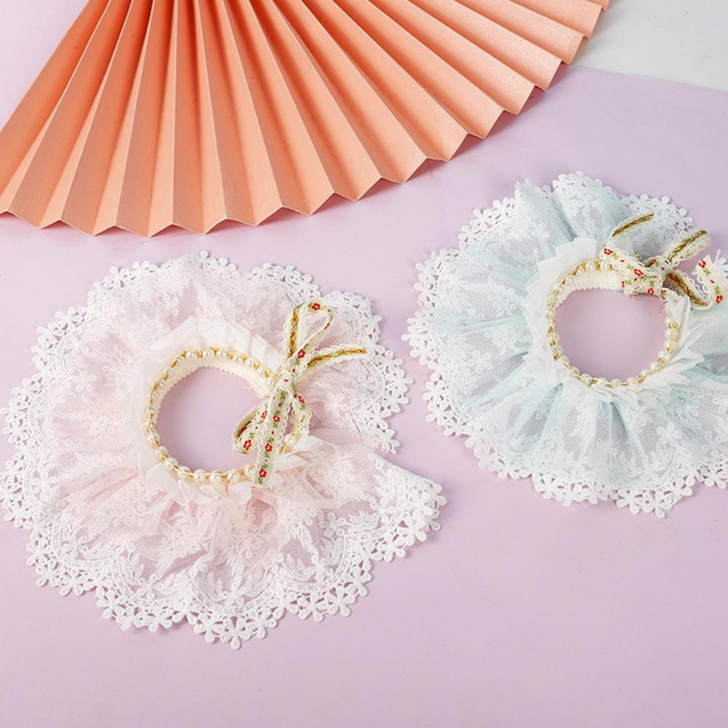 Articole pentru animale de companie Guler pentru pisici cu dantelă cu clopot Bandana din dantelă pentru pisici Accesorii pentru animale de companie Guler pentru câini Chihuahua