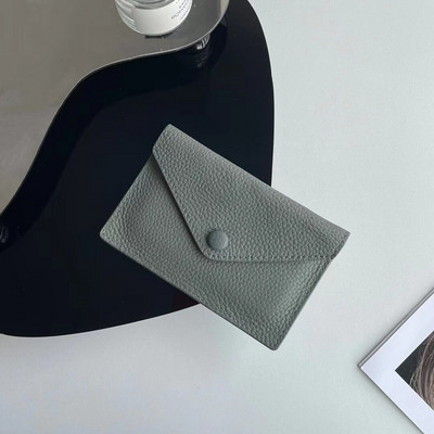 Kohandatud kirjad, pehme nahk, tipptasemel üliõhuke INS-stiilis mini ümbrikuga kaardihoidja Rahakott Lihtne ID rahakott mündikott