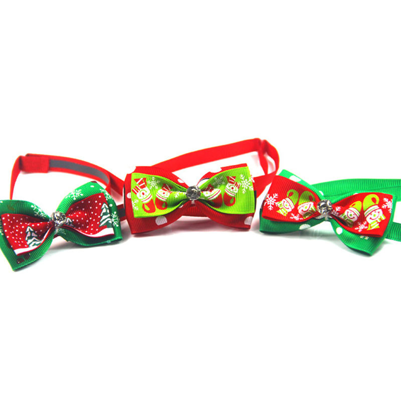 Коледа за домашен любимец, котка, куче, нашийник, регулируема папийонка, презрамка за врата, коледни празници, нова година, декоративна лента за врат за домашни любимци, принадлежности за домашни любимци
