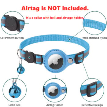 Pet GPS Tracker Airtag Case Collar for Cat with Protective Anti Lost Locator Кучешки аксесоари Светлоотразителни нашийници за домашни любимци Аксесоари