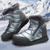 Χειμερινές γυναικείες μπότες Νέα γυναικεία μποτάκια χιονιού Πλατφόρμα Keep ζεστό Γυναικεία χειμωνιάτικα παπούτσια με φερμουάρ Αδιάβροχα πλατάκια Γυναικεία μποτάκια