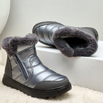 Χειμερινές γυναικείες μπότες Νέα γυναικεία μποτάκια χιονιού Πλατφόρμα Keep ζεστό Γυναικεία χειμωνιάτικα παπούτσια με φερμουάρ Αδιάβροχα πλατάκια Γυναικεία μποτάκια