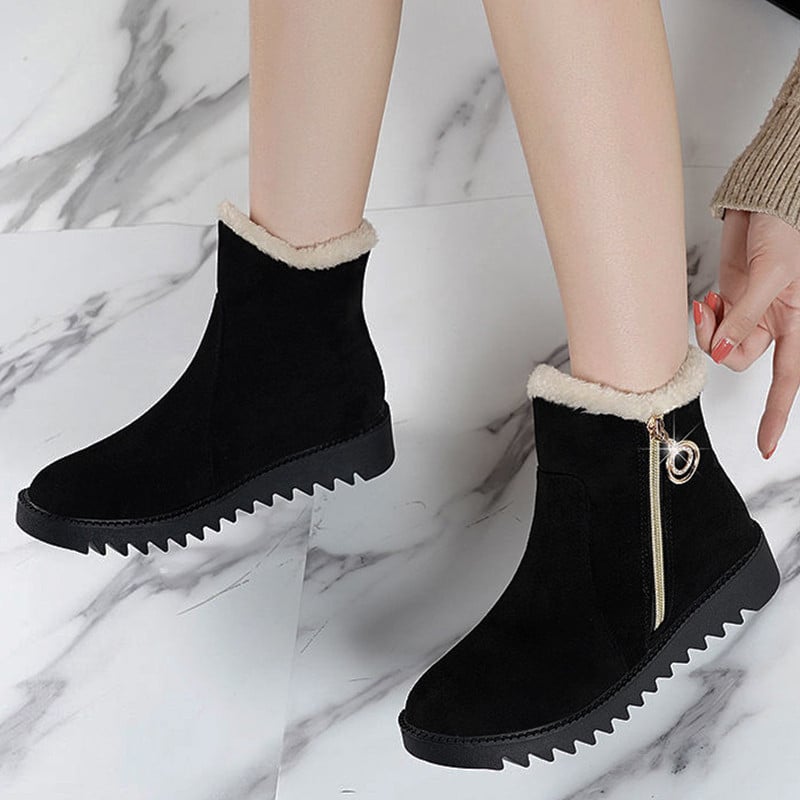 Talvesaapad Naine Mood Lukuga lumesaapad Naiste soojad plüüsist jalanõud Platvorm Libisemiskindlad Poolsaapad Naistele Uued saapad Naistele