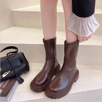 Γυναικείες ψηλές μπότες για τους μηρούς Γυναικείες καθημερινές βελούδινες μπότες για γόνατο Μάρκα σχεδιαστή με φερμουάρ Γυναικείες μακριές μπότες από δέρμα Λευκά παπούτσια Mujer 2023