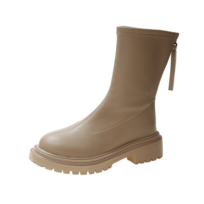 Γυναικείες ψηλές μπότες για τους μηρούς Γυναικείες καθημερινές βελούδινες μπότες για γόνατο Μάρκα σχεδιαστή με φερμουάρ Γυναικείες μακριές μπότες από δέρμα Λευκά παπούτσια Mujer 2023