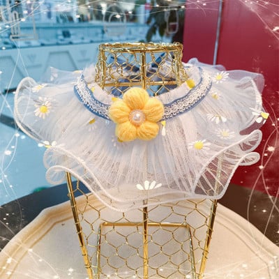 Ins Style Pisică Guler pentru câine Batic pentru gât Pisici Pisicuțe Fotografie Dantela florilor Colier Floral pentru cățeluș Curea pentru gât Esarfă