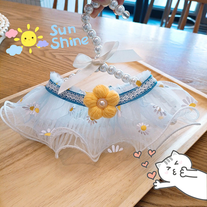 Ins Style Pisică Guler pentru câine Batic pentru gât Pisici Pisicuțe Fotografie Dantela florilor Colier Floral pentru cățeluș Curea pentru gât Esarfă