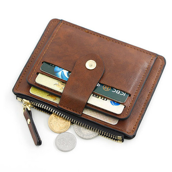 Γυναικείο πορτοφόλι με λεπτή κάρτα ανδρικά Μίνι πορτοφόλια Κάρτα με φερμουάρ Θήκες χρημάτων Vintage κοντό πορτοφόλι Γυναικείο λεπτό μικρό πορτοφόλι