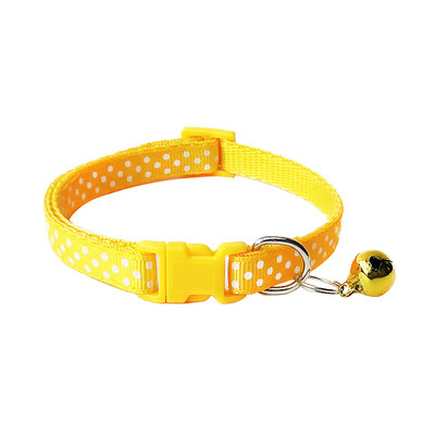 Κινούμενα σχέδια προσωπικότητας με κολάρο κατοικίδιων πουά Χρώμα για γατάκι και κουτάβι Ρυθμιζόμενο κολιέ με καμπάνα Αξεσουάρ για κατοικίδια