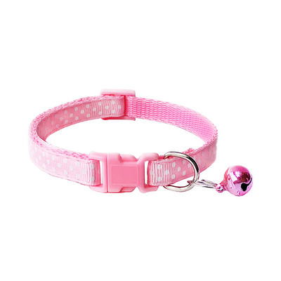 Κινούμενα σχέδια προσωπικότητας με κολάρο κατοικίδιων πουά Χρώμα για γατάκι και κουτάβι Ρυθμιζόμενο κολιέ με καμπάνα Αξεσουάρ για κατοικίδια