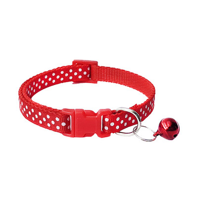 Κινούμενα σχέδια προσωπικότητας με κολάρο κατοικίδιων πουά Χρώμα για γατάκι και κουτάβι Ρυθμιζόμενο κολιέ με καμπάνα Αξεσουάρ για κατοικίδια