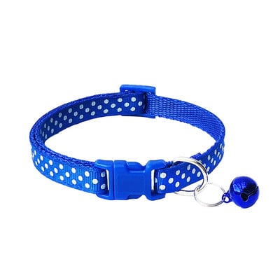 Κινούμενα σχέδια προσωπικότητας με κολάρο κατοικίδιων πουά Χρώμα για γατάκι και κουτάβι Ρυθμιζόμενο κολιέ με καμπάνα Αξεσουάρ για κατοικίδια