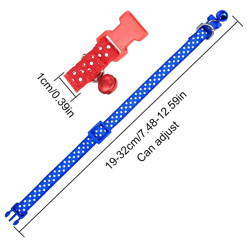 Κινούμενα σχέδια προσωπικότητας με κολάρο κατοικίδιων πουά Χρώμα για γατάκι και κουτάβι Ρυθμιζόμενο κολιέ με καμπάνα Αξεσουάρ για κατοικίδια