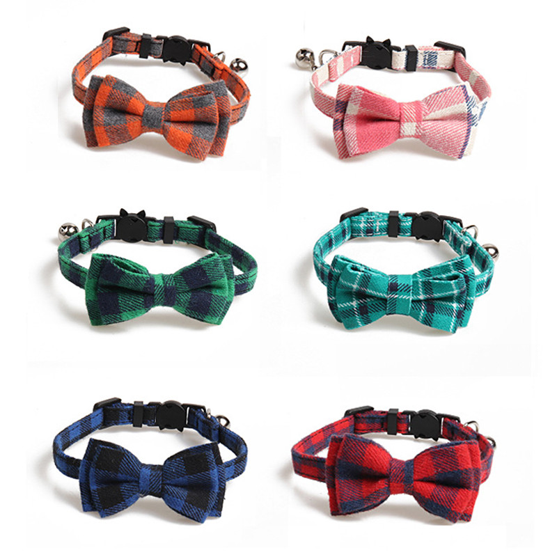Värvilised ruudulised väikeste koerte kaelarihmad Puuvillane triibuline kikisõlme kaelakee Bulldog Chihuahua kikilips kutsikas kassid pidu Bandaan kaelarihm