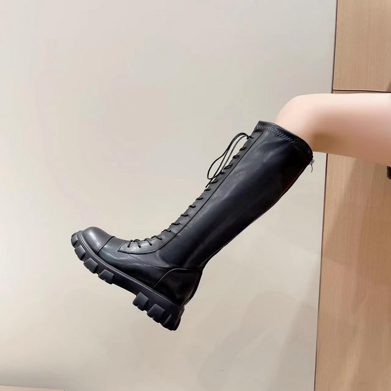 Naiste saapad motokrossi platvormkingad Tursked Lühikesed Nahast Kauboi Combat Western Knee Kõrged Saapad New Rock Plus Size Goth Black