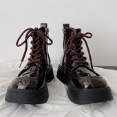 Γυναικείες Μπότες Χειμερινή Πλατφόρμα Μπότες Γυναικεία Μόδα Γυναικεία Παπούτσια με κορδόνια Στρογγυλά Μποτάκια Γυναικεία Καφέ Μαύρα Νέες Μπότες Γυναικεία παπούτσια